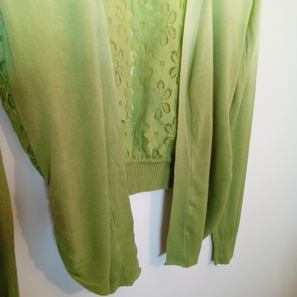 Hombre Open Waterfall Front Cardigan with Lace Back - Picture 4 of 11